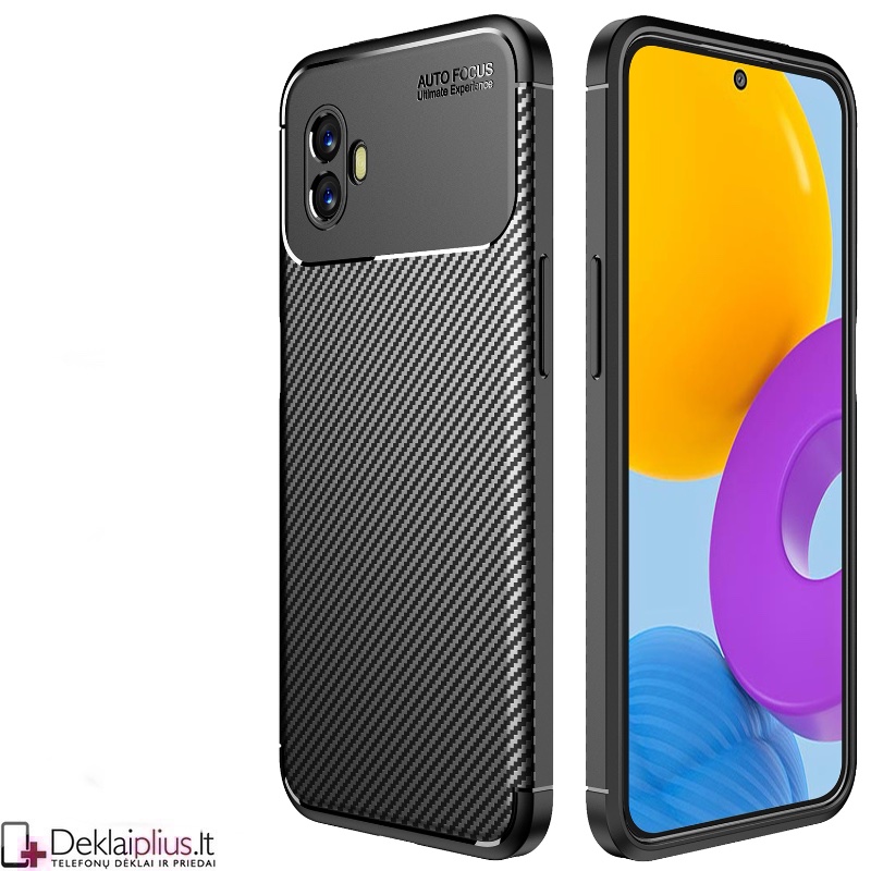 Carbon guminis dėklas - juodas (Samsung Xcover 6 Pro) Carbon guminis dėklas - juodas (Samsung Xcover 6 Pro)